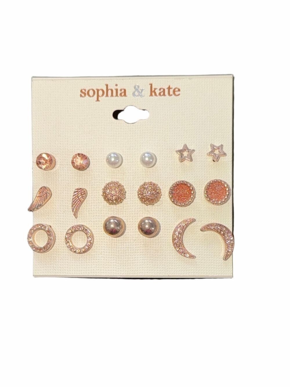 Rose Gold Kids Stud Earring Set 12 Pairs